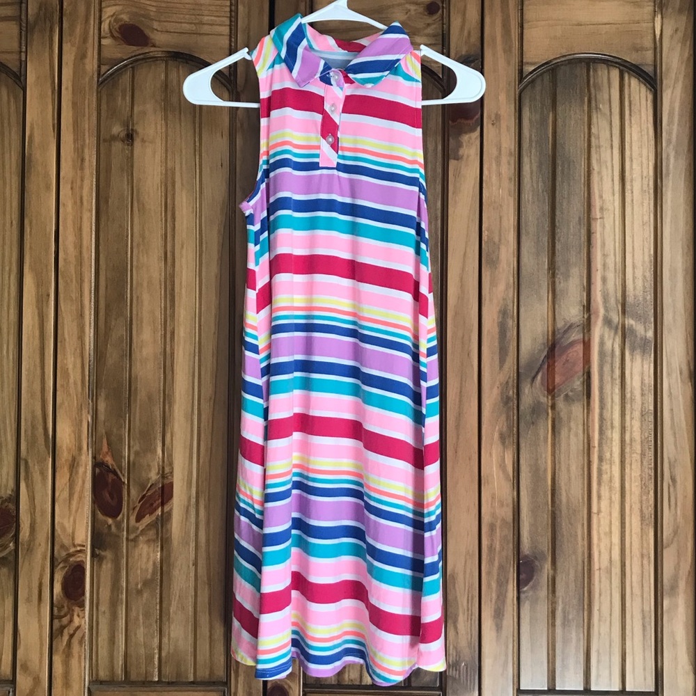 Girls casual rainbow striped dress size 14/16